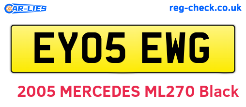 EY05EWG are the vehicle registration plates.