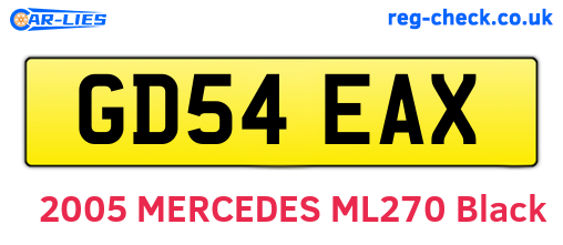 GD54EAX are the vehicle registration plates.