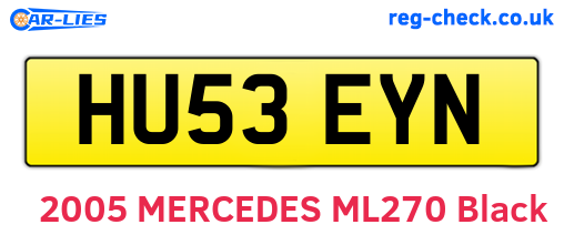 HU53EYN are the vehicle registration plates.