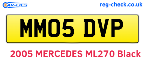 MM05DVP are the vehicle registration plates.