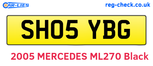 SH05YBG are the vehicle registration plates.