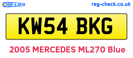 KW54BKG are the vehicle registration plates.