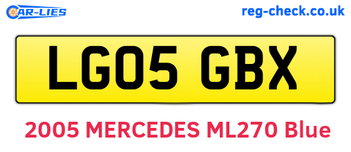 LG05GBX are the vehicle registration plates.