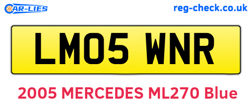 LM05WNR are the vehicle registration plates.