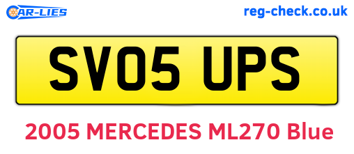 SV05UPS are the vehicle registration plates.