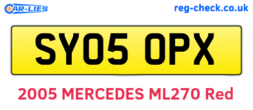 SY05OPX are the vehicle registration plates.