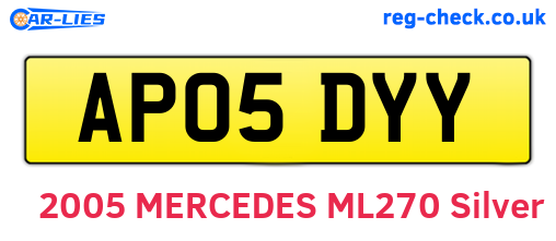 AP05DYY are the vehicle registration plates.