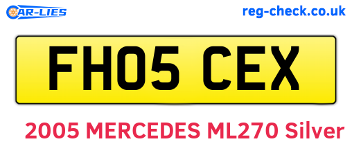 FH05CEX are the vehicle registration plates.