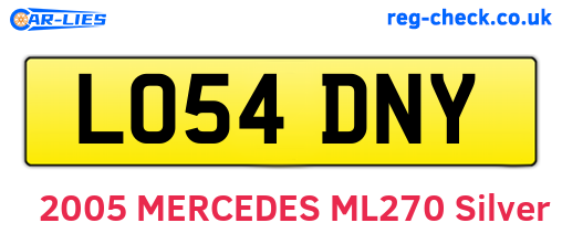 LO54DNY are the vehicle registration plates.
