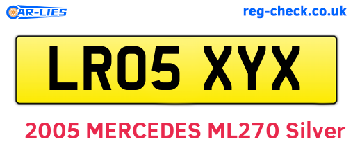 LR05XYX are the vehicle registration plates.