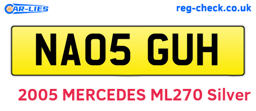 NA05GUH are the vehicle registration plates.