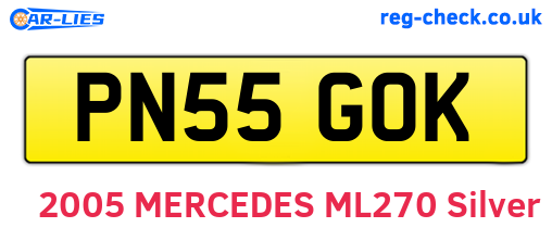 PN55GOK are the vehicle registration plates.