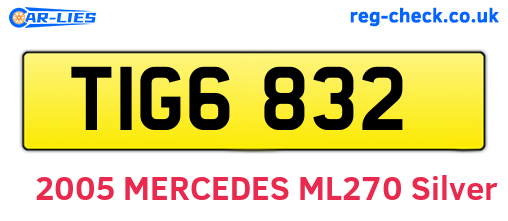 TIG6832 are the vehicle registration plates.