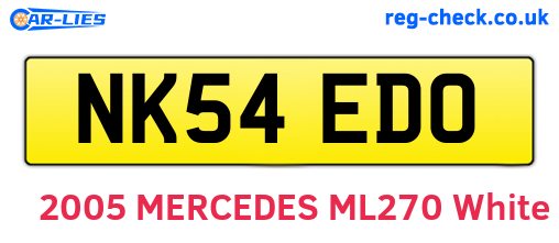 NK54EDO are the vehicle registration plates.