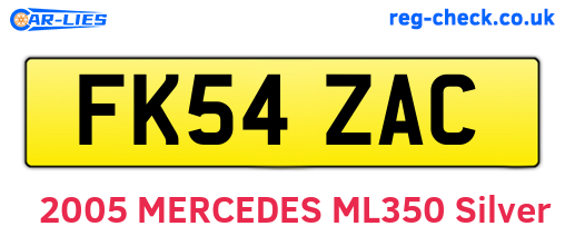 FK54ZAC are the vehicle registration plates.