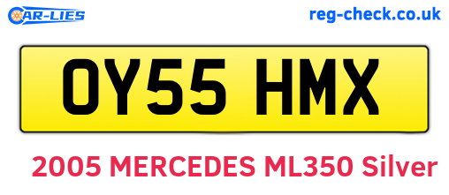 OY55HMX are the vehicle registration plates.