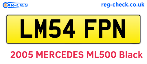 LM54FPN are the vehicle registration plates.