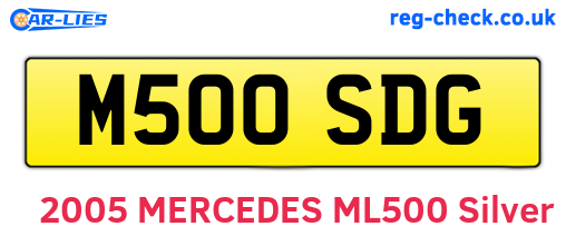 M500SDG are the vehicle registration plates.