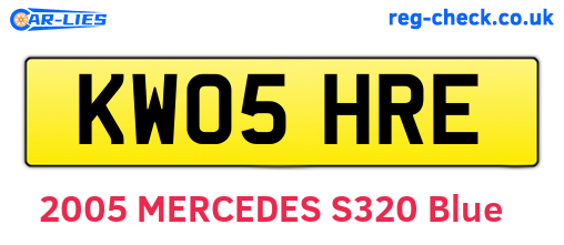 KW05HRE are the vehicle registration plates.