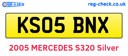 KS05BNX are the vehicle registration plates.
