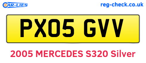PX05GVV are the vehicle registration plates.