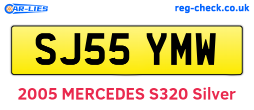 SJ55YMW are the vehicle registration plates.
