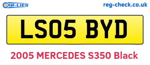 LS05BYD are the vehicle registration plates.