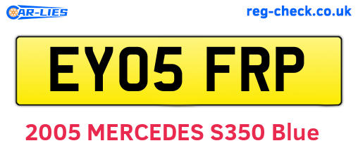 EY05FRP are the vehicle registration plates.