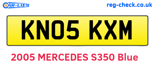 KN05KXM are the vehicle registration plates.