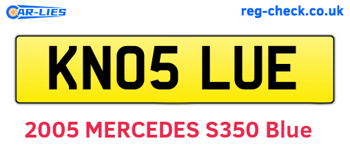 KN05LUE are the vehicle registration plates.