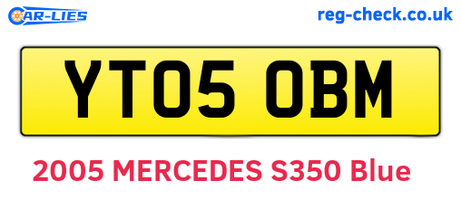 YT05OBM are the vehicle registration plates.