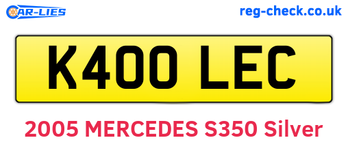 K400LEC are the vehicle registration plates.