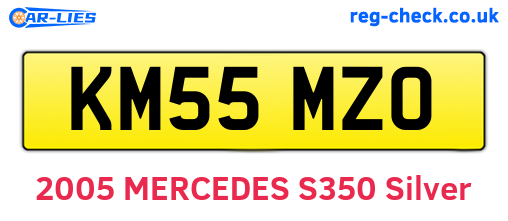 KM55MZO are the vehicle registration plates.