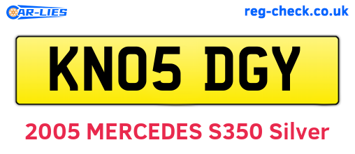 KN05DGY are the vehicle registration plates.