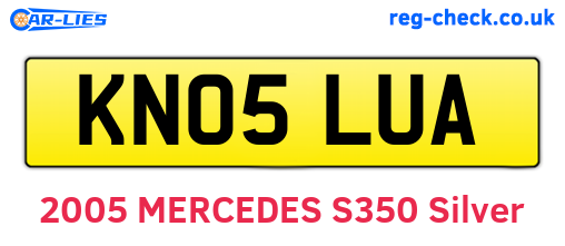 KN05LUA are the vehicle registration plates.