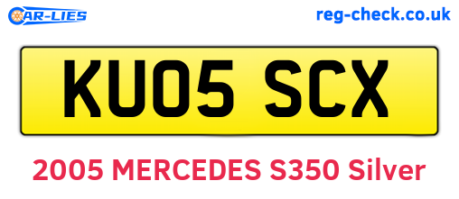 KU05SCX are the vehicle registration plates.
