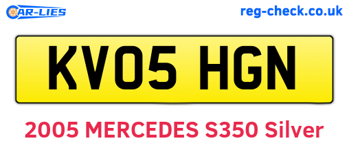 KV05HGN are the vehicle registration plates.