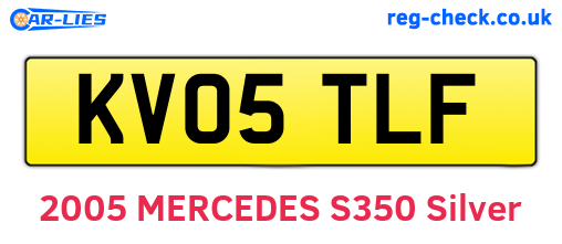 KV05TLF are the vehicle registration plates.