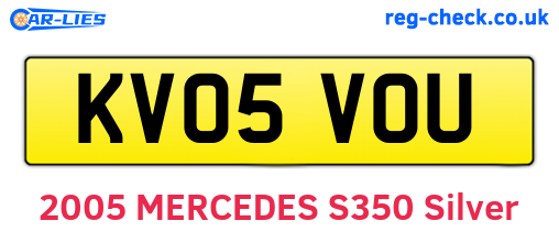 KV05VOU are the vehicle registration plates.
