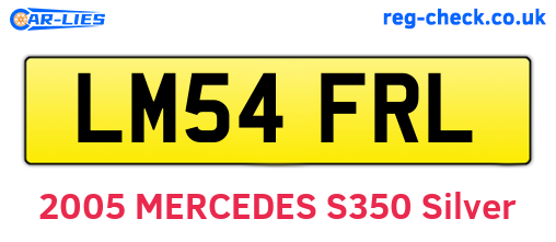 LM54FRL are the vehicle registration plates.