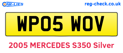WP05WOV are the vehicle registration plates.
