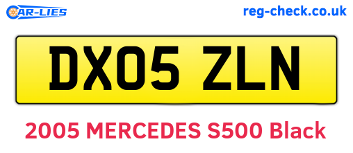 DX05ZLN are the vehicle registration plates.