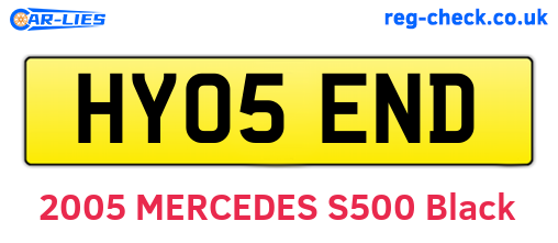 HY05END are the vehicle registration plates.