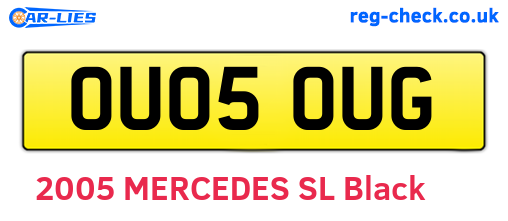 OU05OUG are the vehicle registration plates.