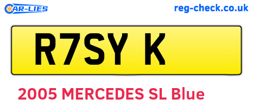 R7SYK are the vehicle registration plates.