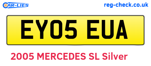 EY05EUA are the vehicle registration plates.