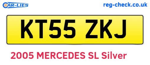 KT55ZKJ are the vehicle registration plates.