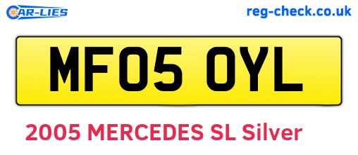 MF05OYL are the vehicle registration plates.