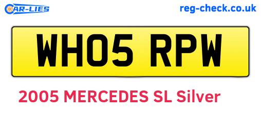 WH05RPW are the vehicle registration plates.