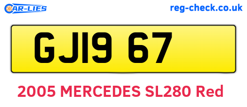 GJI967 are the vehicle registration plates.